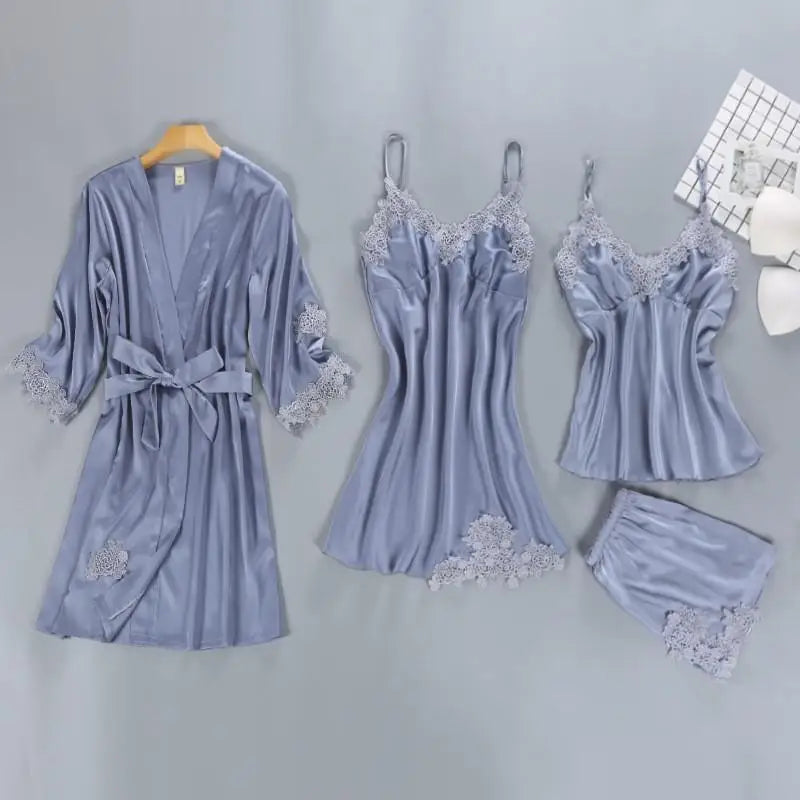 White Wedding Bride Bridesmaid Nightwear Summer New Women Robe Sexy Sleepwear Lace Intimate Lingerie Kimono Bath Gown M-XXL