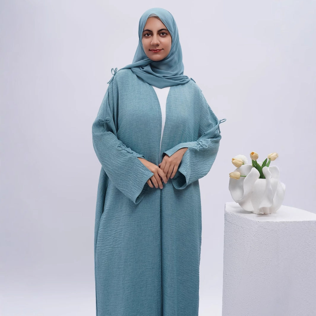 2025 New Spring And Summer Muslim Cardigan Women's In Stock Cross-border Amazon Speed Dubai Robe Skirt Abaya