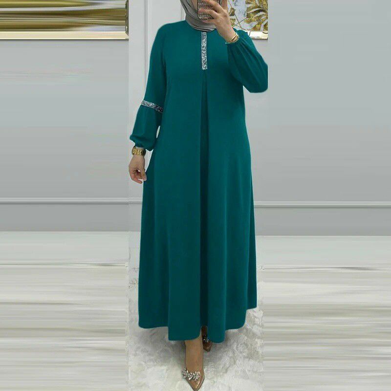 Philippines Explosions Abaya Middle East Saudi Arabia Fashion Long Sleeve Dress Sequin Sun Dress Clothing