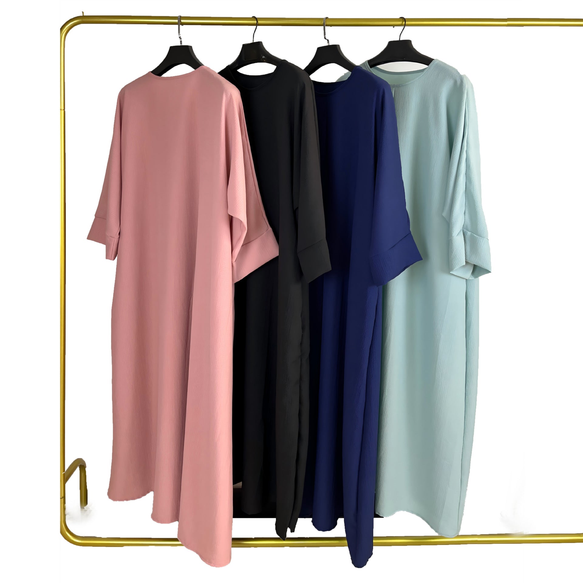 Tiktok Middle East Muslim Fashion Robe Solid Color Women&#039;s Dress