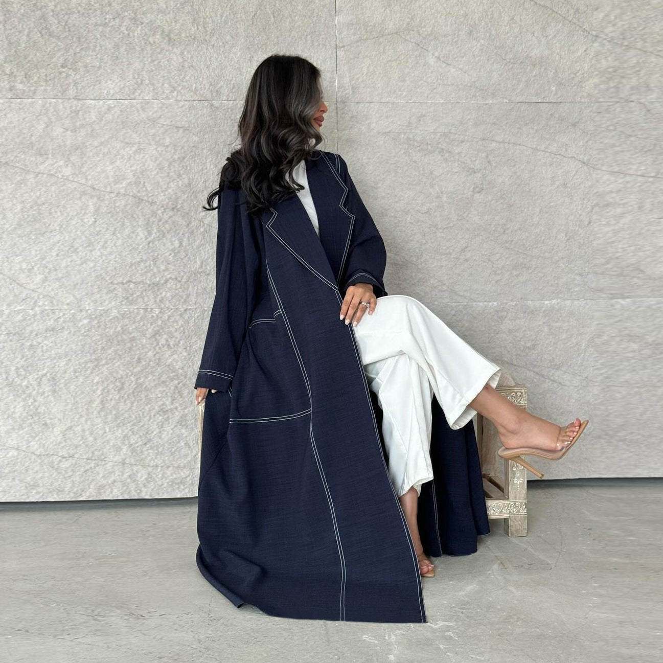 MQ123 2024 New Muslim Fashion Dress Abaya Cardigan Imitation Denim Robe Middle East Dubai