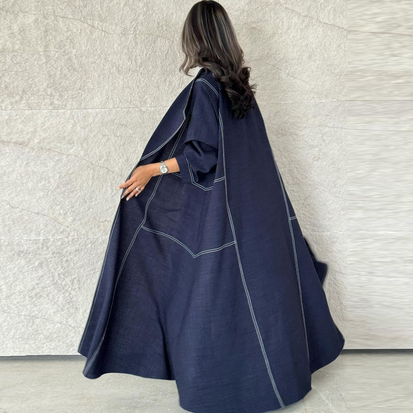 MQ123 2024 New Muslim Fashion Dress Abaya Cardigan Imitation Denim Robe Middle East Dubai