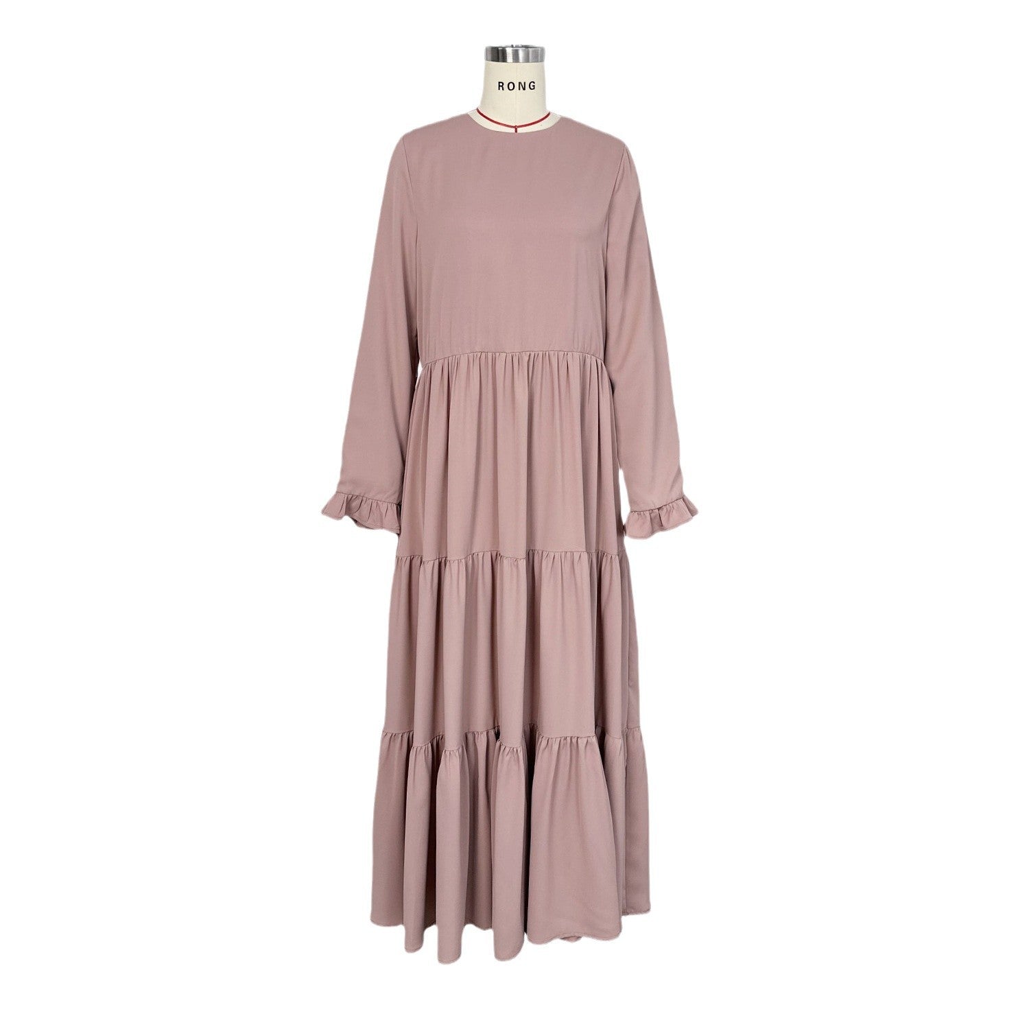 Abaya Cross-border Trade TikTok Middle East Dubai Dress Muslim Women's Casual Loose Crewneck Dress