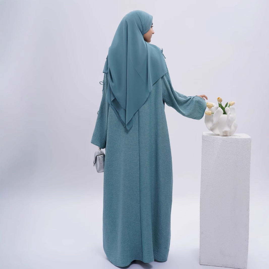 2025 New Spring And Summer Muslim Cardigan Women's In Stock Cross-border Amazon Speed Dubai Robe Skirt Abaya