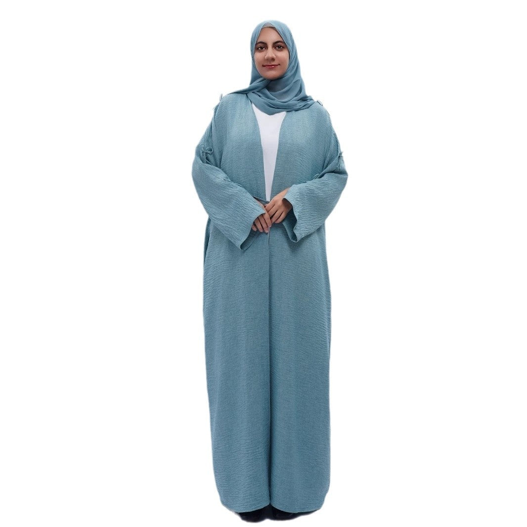 2025 New Spring And Summer Muslim Cardigan Women's In Stock Cross-border Amazon Speed Dubai Robe Skirt Abaya