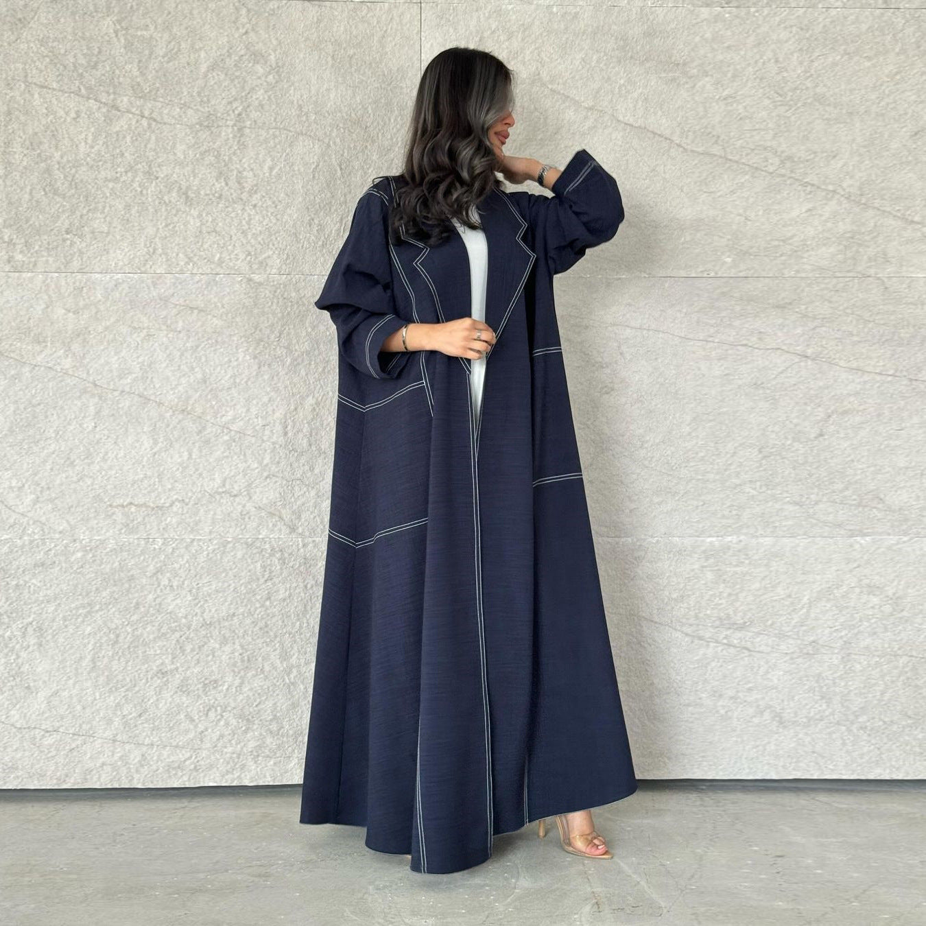 MQ123 2024 New Muslim Fashion Dress Abaya Cardigan Imitation Denim Robe Middle East Dubai