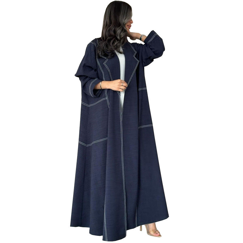 MQ123 2024 New Muslim Fashion Dress Abaya Cardigan Imitation Denim Robe Middle East Dubai