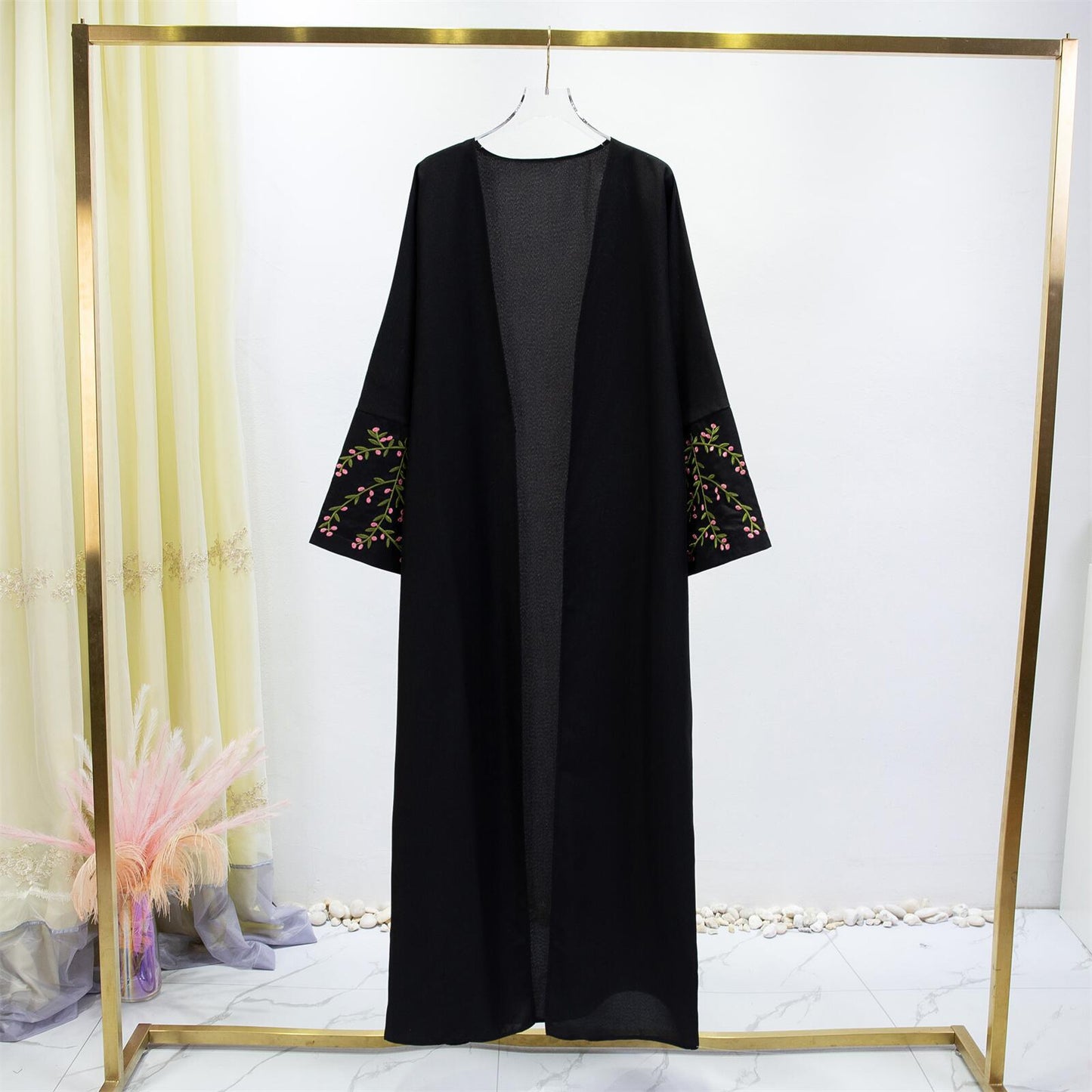 Cross-border Trade AliExpress Amazon Abaya Clothing Embroidered Dress Flower Embroidered Cardigan Robe