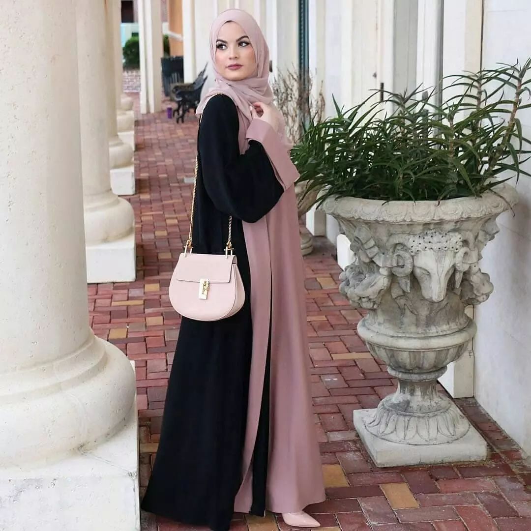 Fashion Muslim Abaya Cardigan Stitching Fake 2 Piece Dress