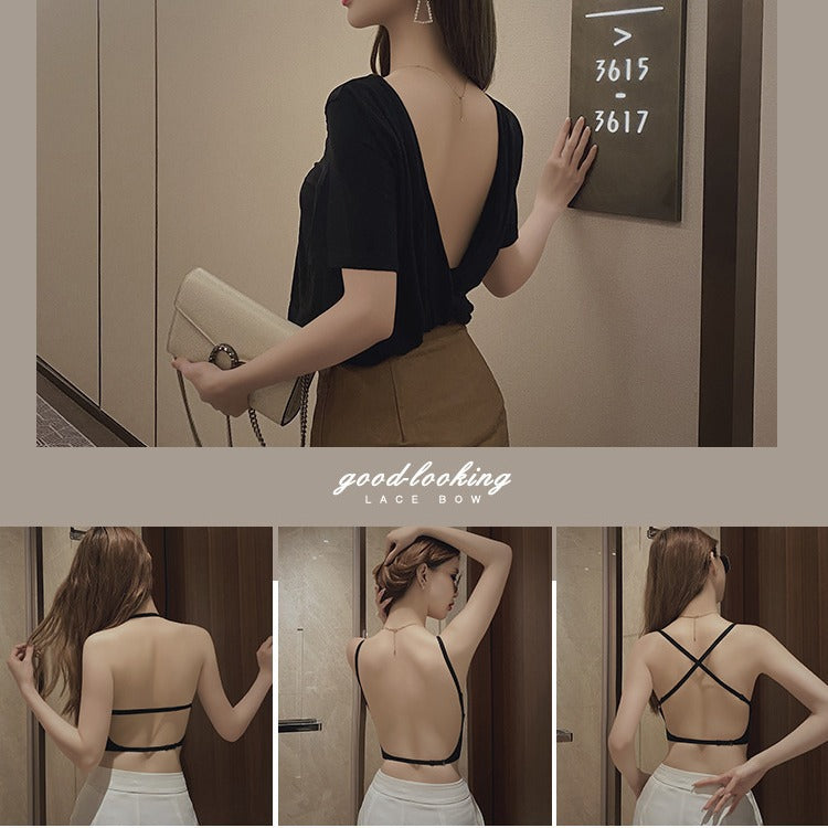 U-shaped Beautiful Back Underwear Women&#039;s Small Chest Gathered 2023 New With Chest Pad Outer Wear Vest One-piece Seamless Backless Bra