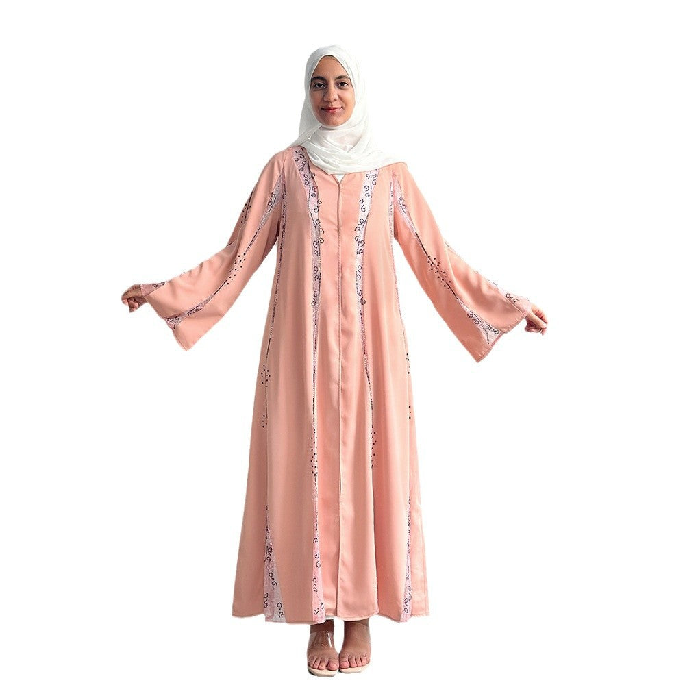 Spring And Summer 2025 New Saudi Turkey Dubai Abaya Cross-border Foreign Trade Factory Middle East Robe Women's Long Dress