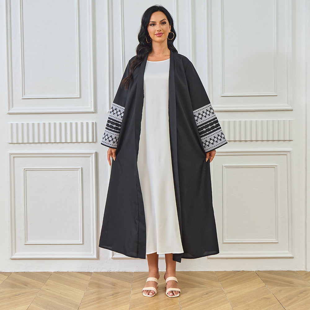 YLL02 Cross Border 2024abaya Middle East Muslim Fashion Elegant Cardigan Embroidered Dress Women's Robe