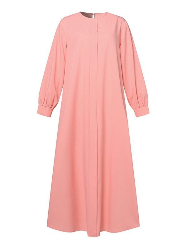 Muslim Dress Spring And Autumn New Fashion Long Sleeve Solid Color Robe Vest Ladies Casual Loose Maxi Dress