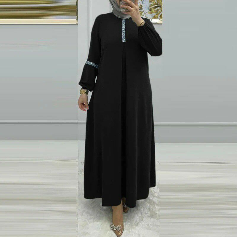 Philippines Explosions Abaya Middle East Saudi Arabia Fashion Long Sleeve Dress Sequin Sun Dress Clothing