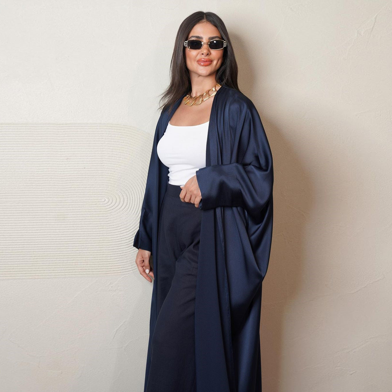 MQ071 European And American Long Women's Casual Robe Bright Soft And Comfortable Minimalist Ins Muslim Girl Abaya