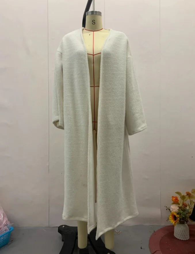 Eid Muslim Cardigan Robe Women Casual Sweater Coat Ramadan Knitting Open Abaya Morocco Dubai Abayas Kaftan Islam Arab Outerwear