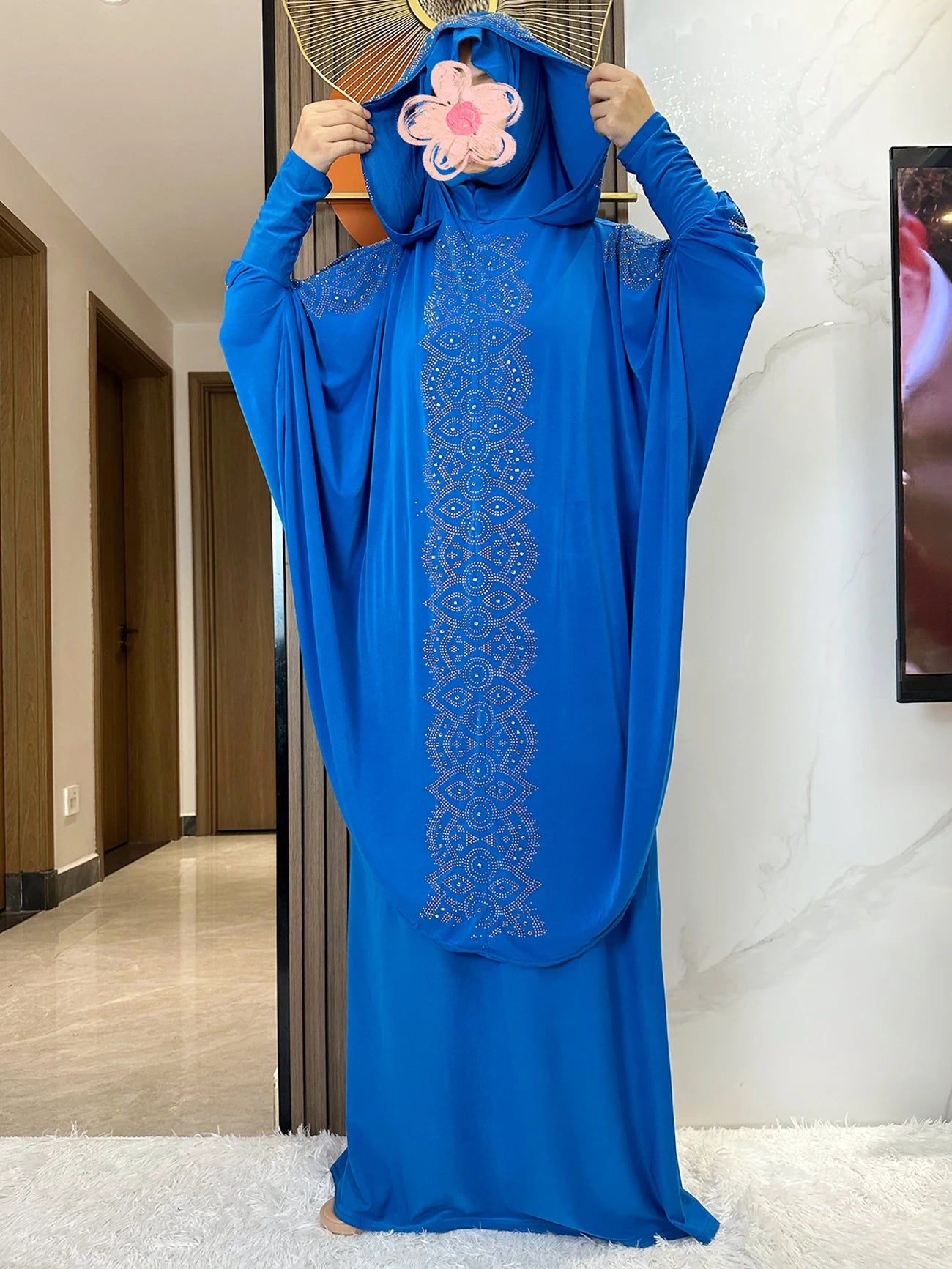 New Dubai Ramadan Muslim Women's Prayer Set Hooded Hijab With the Long Skirt Turkey-African Dubai Islam Lady Cloth Kaftan Abaya