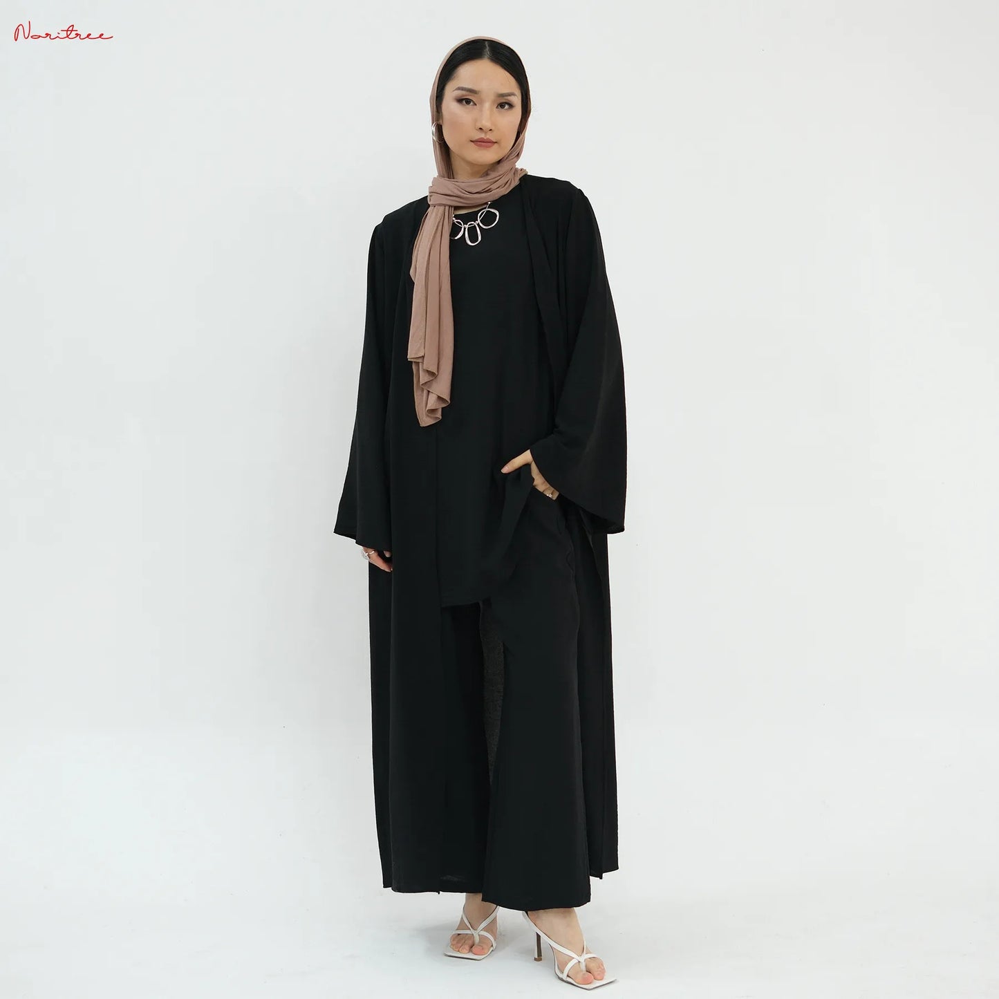 3Pieces Ramadan Eid Djellaba Suits Abaya Dubai 3 pieces Dress + Pants Muslim Sets Dress Abaya Dubai Muslim Islam Abayas WY2041