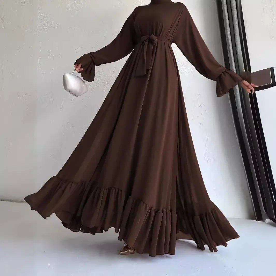 Eid Muslim Dress Women Abaya Jalabiya Sashes Ramadan Morocco Dubai Abayas Modest Arab Long Robe Kaftan Islam Party Vestidos 2024