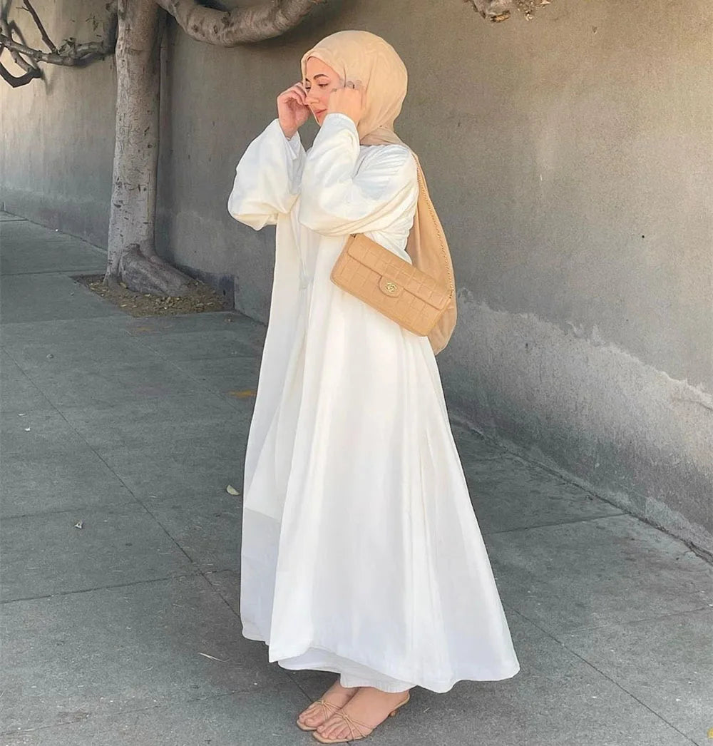 2023 Ramadan Muslim Dress Eid Mubarak Chiffon Open Abaya Kimono Dubai  Islam Kaftan  Clothes Abayas For Women Robe Femme Caftan