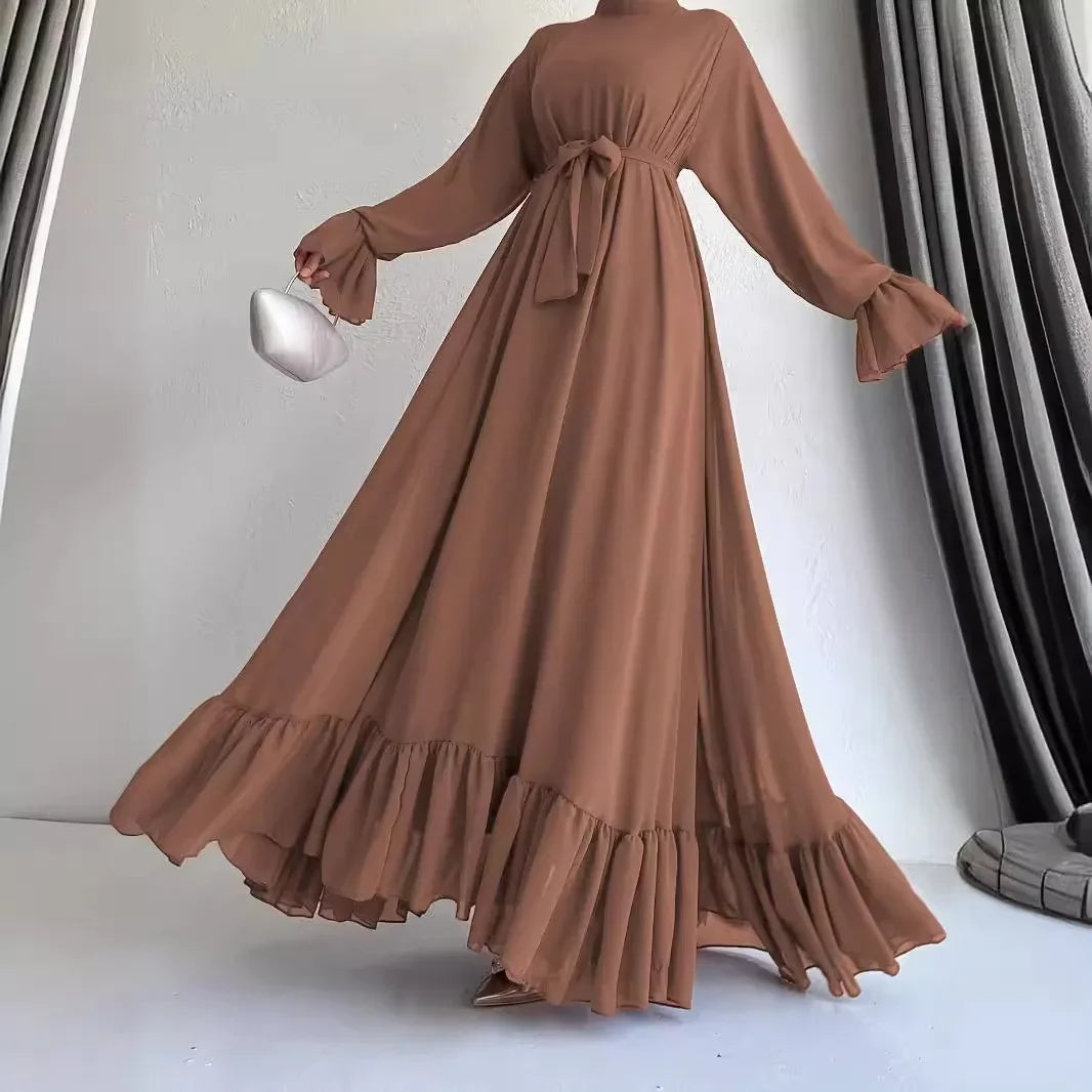 Eid Muslim Dress Women Abaya Jalabiya Sashes Ramadan Morocco Dubai Abayas Modest Arab Long Robe Kaftan Islam Party Vestidos 2024