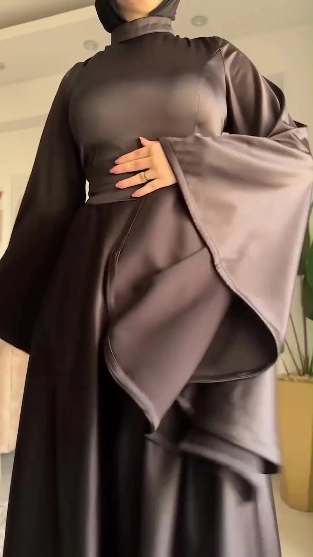 Eid Flare Sleeve Muslim Abaya Women Dresses Sashes Jalabiya Kaftan Solid Vestidos Arab Long Robe Ramadan Morocco Dubai Abayas