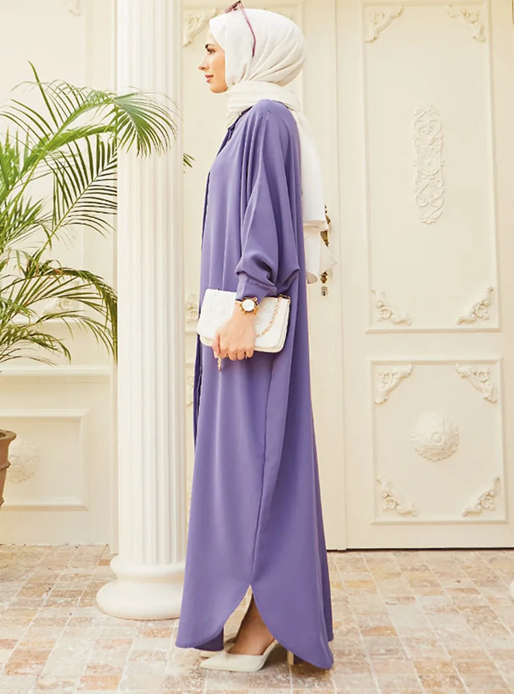 Woman Clothing Kaftan Muslim Robe Embroidered Loose and Breathable Djellaba Abaya Female Jubba Thobe Islam Bat Sleeve Dress Eid