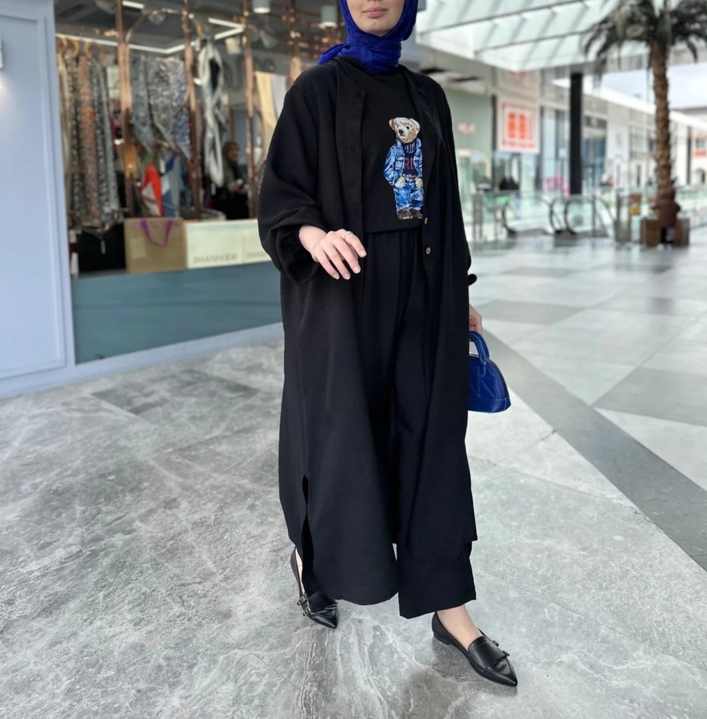 Muslim Dress for Women Blouse 2 Piece Set Long Sleeve Abaya Shirt Wide Leg Pant Suits Arabic Dubai Dresses Musulman Ensembles