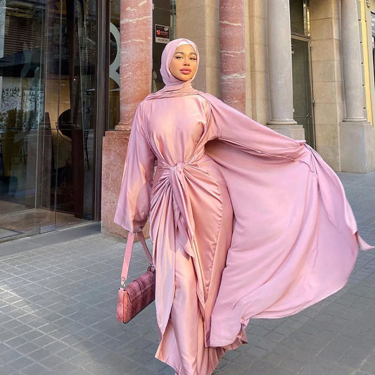 2023 Ramadan Muslim Dress Eid Mubarak Chiffon Open Abaya Kimono Dubai  Islam Kaftan  Clothes Abayas For Women Robe Femme Caftan