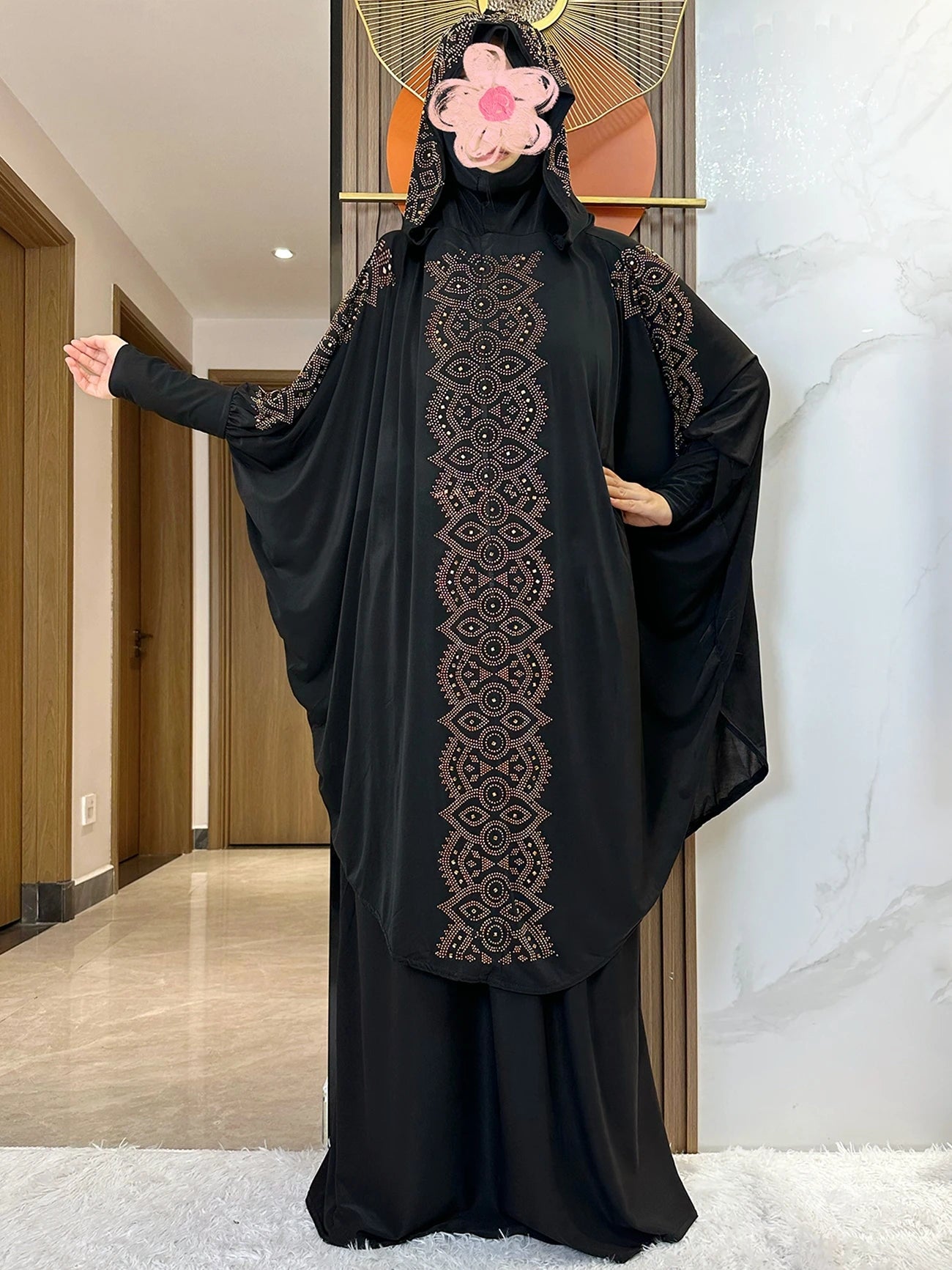 New Dubai Ramadan Muslim Women's Prayer Set Hooded Hijab With the Long Skirt Turkey-African Dubai Islam Lady Cloth Kaftan Abaya