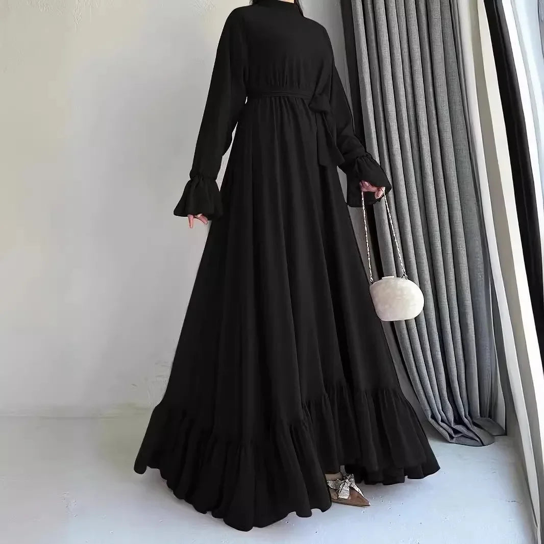 Eid Muslim Dress Women Abaya Jalabiya Sashes Ramadan Morocco Dubai Abayas Modest Arab Long Robe Kaftan Islam Party Vestidos 2024