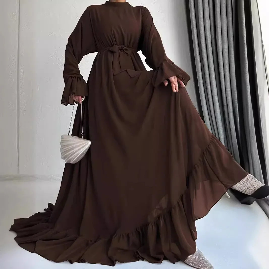 Eid Muslim Dress Women Abaya Jalabiya Sashes Ramadan Morocco Dubai Abayas Modest Arab Long Robe Kaftan Islam Party Vestidos 2024