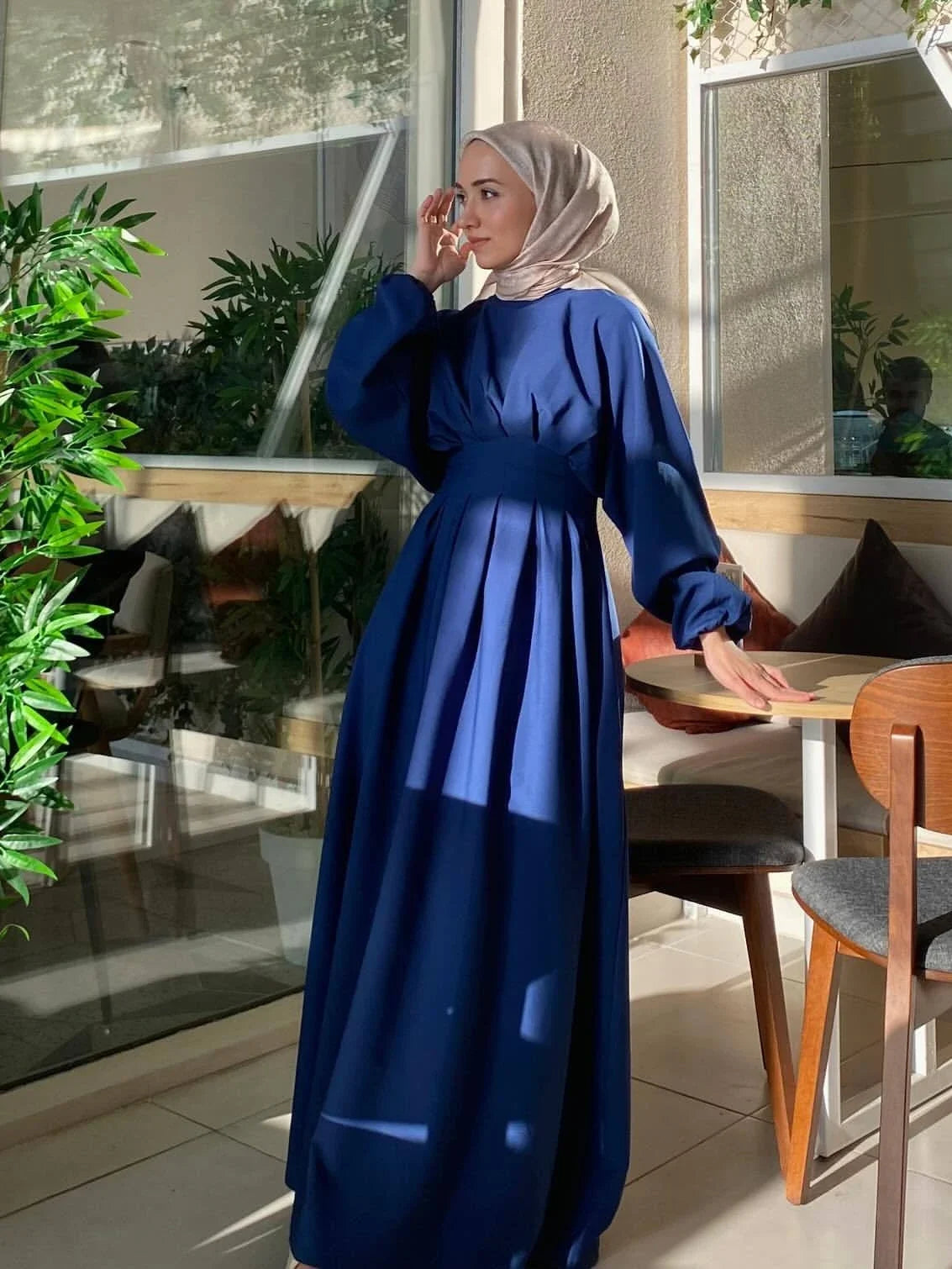 Eid Modest Muslim Dress for Women Jalabiya Ramadan Robe Dress 2024 Ramadan Caftan Party Long Dresses Vestido Largo Full Sleeve