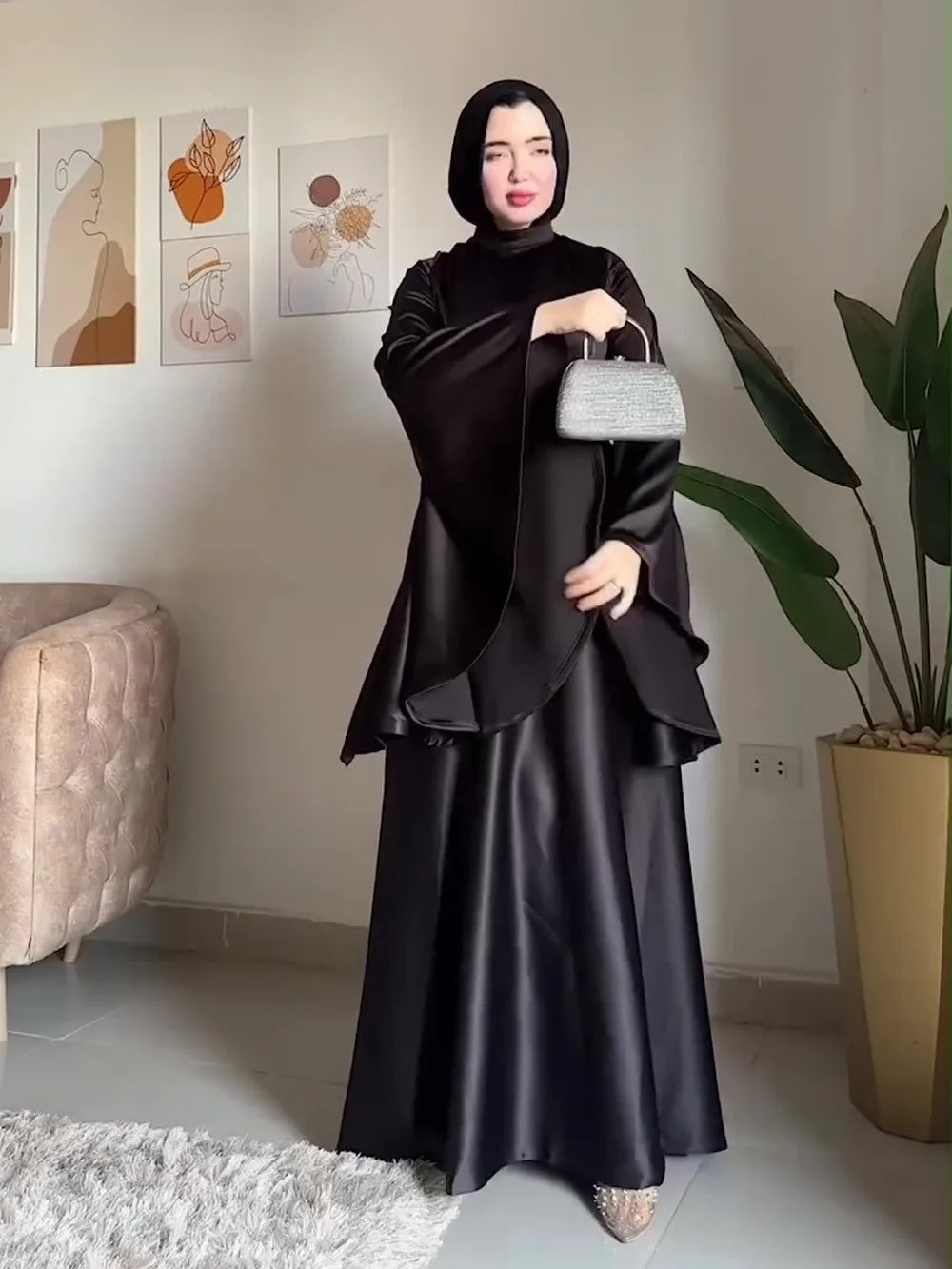 Eid Flare Sleeve Muslim Abaya Women Dresses Sashes Jalabiya Kaftan Solid Vestidos Arab Long Robe Ramadan Morocco Dubai Abayas