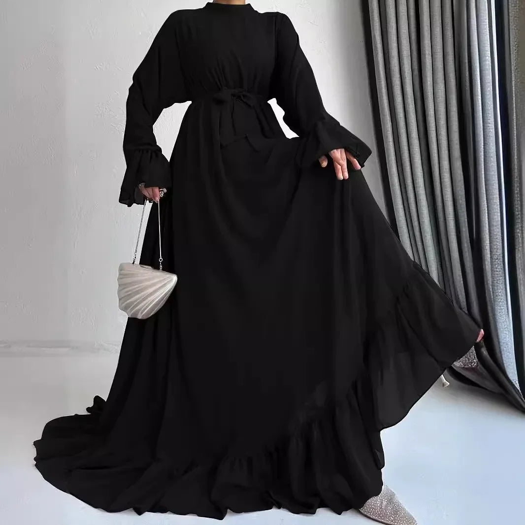 Eid Muslim Dress Women Abaya Jalabiya Sashes Ramadan Morocco Dubai Abayas Modest Arab Long Robe Kaftan Islam Party Vestidos 2024