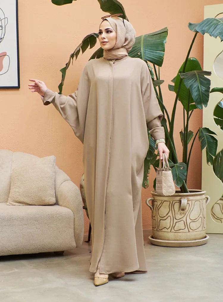 Woman Clothing Kaftan Muslim Robe Embroidered Loose and Breathable Djellaba Abaya Female Jubba Thobe Islam Bat Sleeve Dress Eid