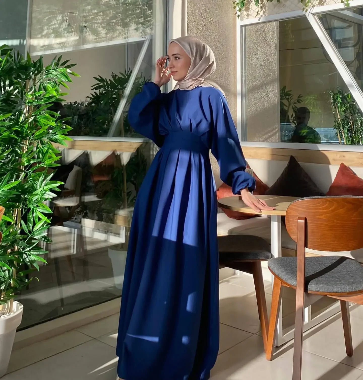 Eid Modest Muslim Dress for Women Jalabiya Ramadan Robe Dress 2024 Ramadan Caftan Party Long Dresses Vestido Largo Full Sleeve