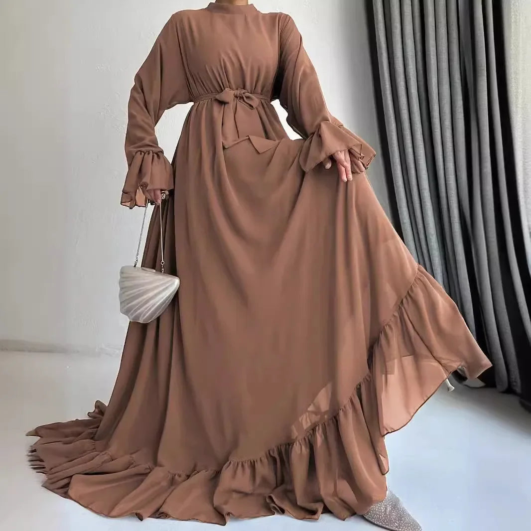 Eid Muslim Dress Women Abaya Jalabiya Sashes Ramadan Morocco Dubai Abayas Modest Arab Long Robe Kaftan Islam Party Vestidos 2024