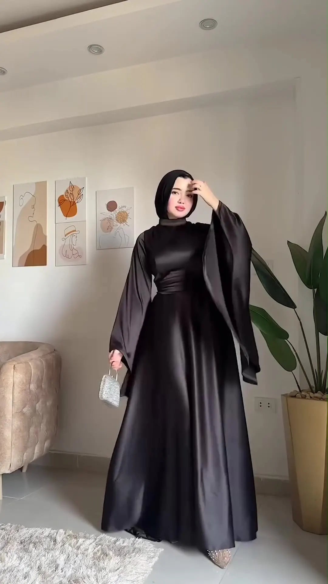 Eid Flare Sleeve Muslim Abaya Women Dresses Sashes Jalabiya Kaftan Solid Vestidos Arab Long Robe Ramadan Morocco Dubai Abayas