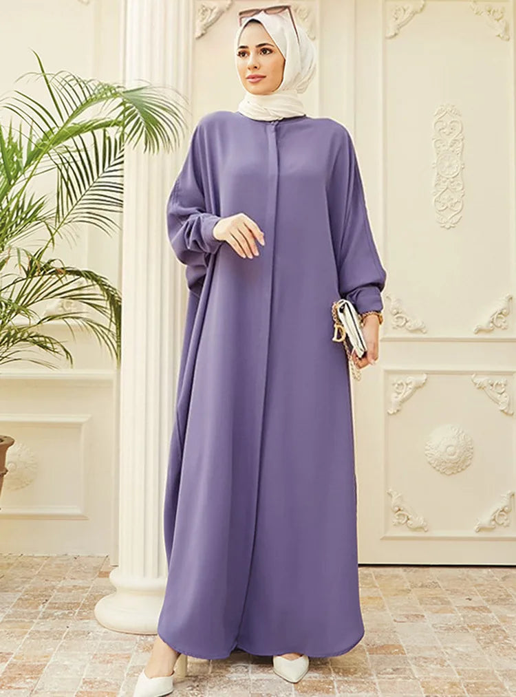 Woman Clothing Kaftan Muslim Robe Embroidered Loose and Breathable Djellaba Abaya Female Jubba Thobe Islam Bat Sleeve Dress Eid